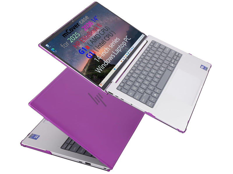 mCover Case Compatible Only for 2025-2026 14" HP EliteBook 8 G1a | G1i 14 inch Windows Laptop Computer (NOT Fitting Any Other HP Models) - Purple