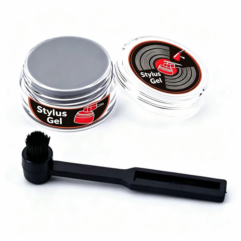 Stylus Gel & Brush Anti-Static Record Cleaner Kit, Reusable Cleaning Gel Bubble for Turntable, Remove Dust & Restore Sound Quality for Vinyl Record Players