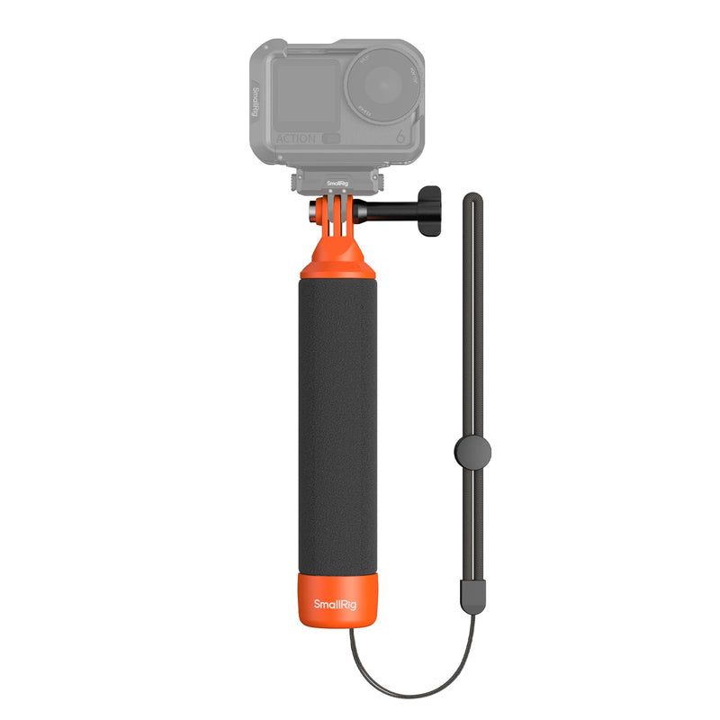 SmallRig Floating Hand Grip Waterproof Monopod, Action Camera Accessories for DJI Action 6/5 Pro/4/3, for Go Pro Hero 13/12/11/10 Black, for Insta360, Underwater Hand Stick for Water Sports (Orange)
