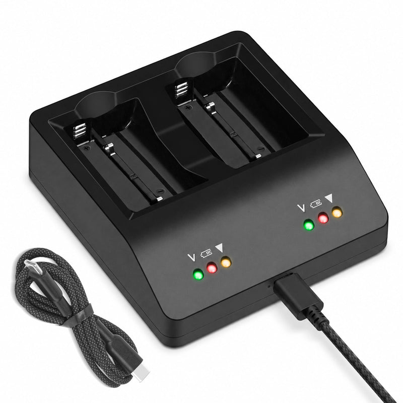 for Shure SB900C SB900B SB900 Battery SBC20-900 Dual Charging Cradle | Replacement SBC100-US SBC10-100-US Charging Cradle with 1M Type-C Cable, Type-C Input 5V/2A,Output 4.2V/1Ax2CH