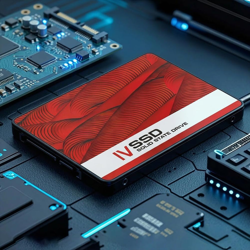 SATA III SSD - 128GB Internal Solid State Drive, 500MB/s Blazing Speed, High Durability, Wide Compatibility for Desktop, Laptop, All-in-One PC(Red) Red 128.0 GB
