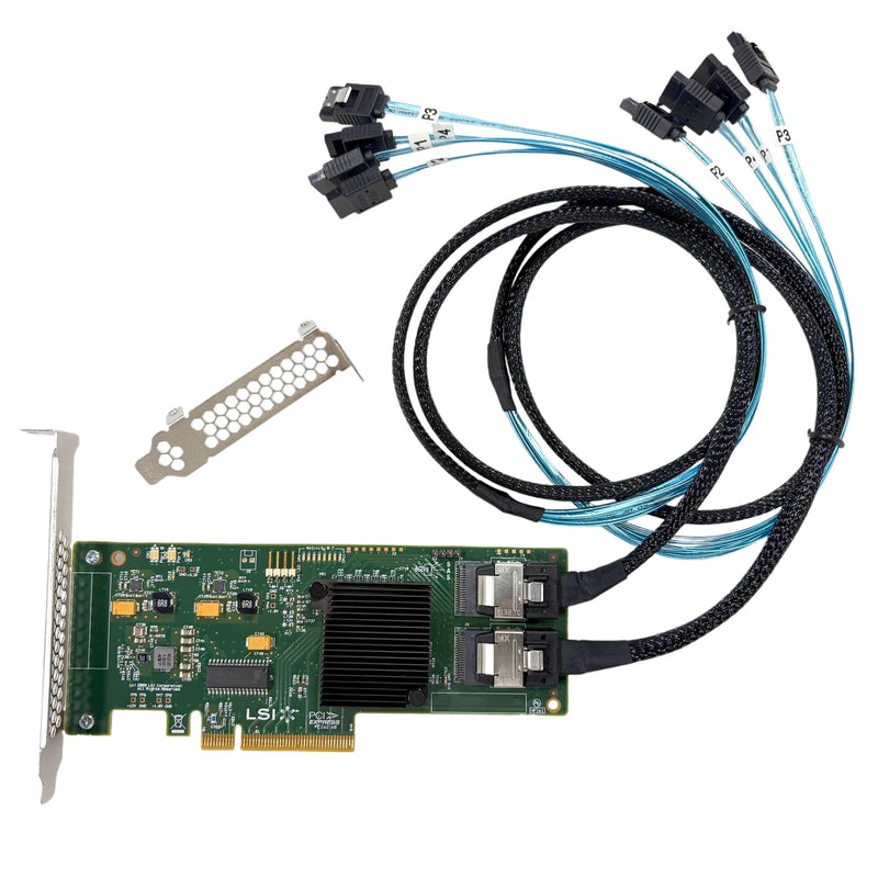 LSI 9211-8I SAS2008 6Gbps SAS HBA FW:P20 LSI 9211-8i IT Mode ZFS FreeNAS unRAID Controller Card 2* SFF-8087 SATA
