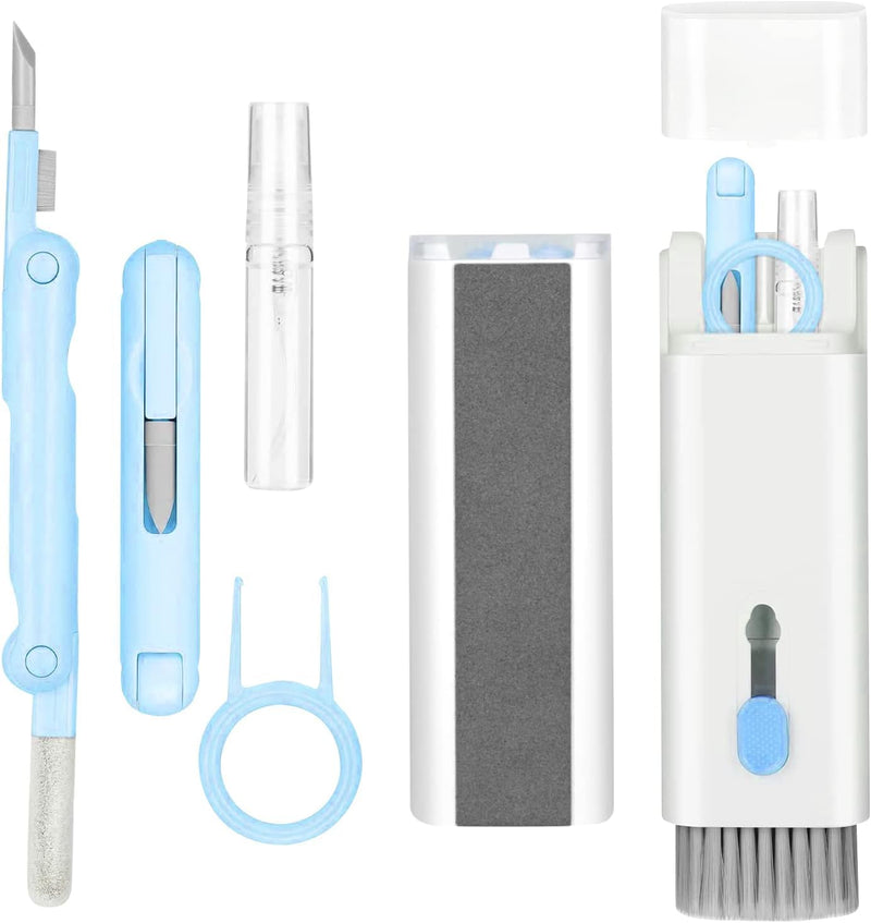 7-in-1 Electronic Cleaner Kit,Keyboard Cleaner,Laptop Cleaner Kit for Monitor, Cell Phone, Headset, Laptop Camera Lens (Blue) Blue