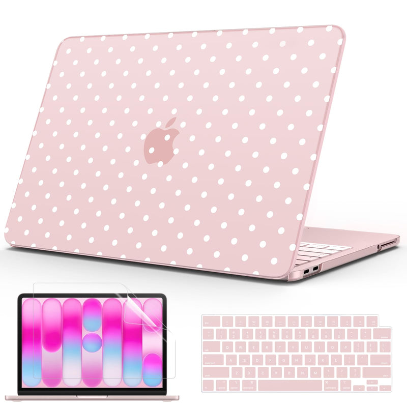 B BELK for MacBook Neo Case 13 inch 2026 A3404, Blush Polka Dot | Cute Protective Plastic Hard Shell for Mac Neo Case 13 inch with Keyboard Cover & Screen Protector, Lightweight, Easy Snap-On