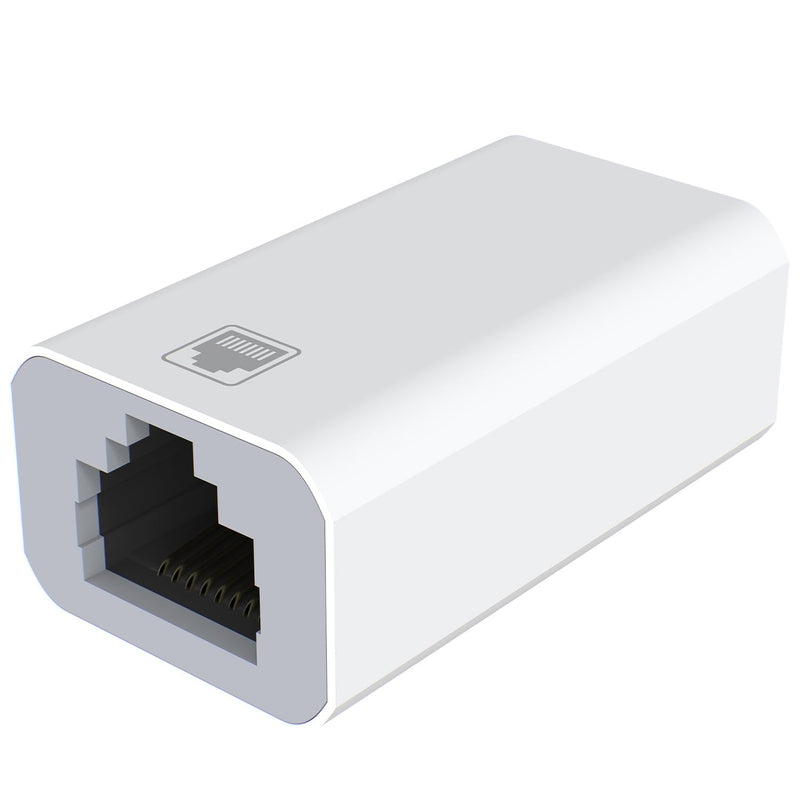 USB C to RJ45 Ethernet Adapter, Gigabit 100Mbps Network LAN Converter, USB-C Female to RJ45 Female Wired Ethernet Hub for Laptop PC Tablet, White