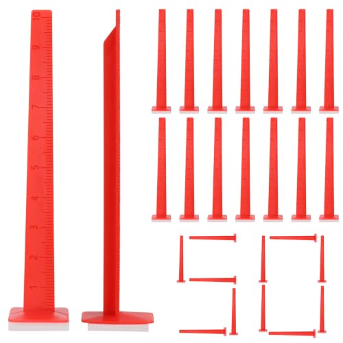 50 Pack 100 MM Leveling Pins, Self-Leveling Stick Pegs for Professional Tile, Stone, Concrete and Flooring Tools Red 50