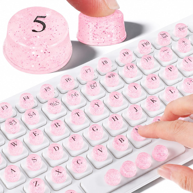 128 Pcs Keyboard Stickers for Long Nails, Universal Adhesive Keyboard Bubbles, Comfortable Long Nail Keyboards for Women, Reusable Keyboards Accessories for Gamers, Writers, Home, Office Use