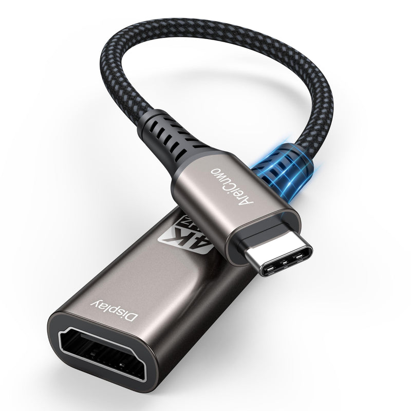 USB-C to HDMI Adapter 4K@60Hz, Thunderbolt 3/4 to HDMI Adapter, Type C to HDMI Converter, Compatible with MacBook Pro/Air, iPhone 17 16, iPad Pro/Air, Surface Laptop, Dell XPS, Chromebook, etc Grayish brown 1