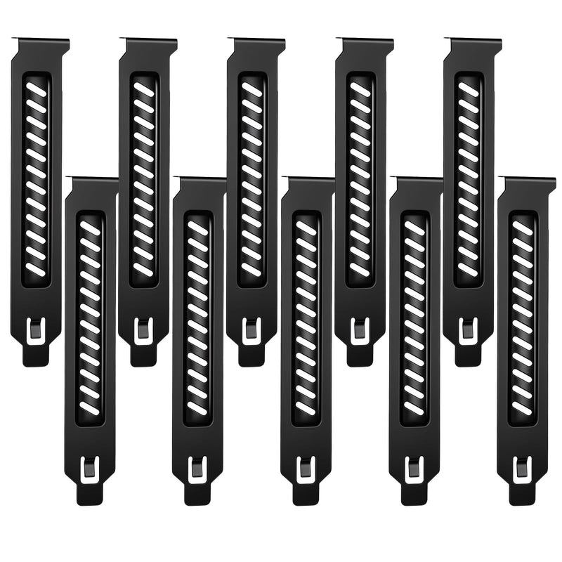 10 Pcs Pci Slot Cover,GPU Vented Covers Vented Slot Covers Black Venteds Dust Filter Bracket Expansion Blanking Plate for Computer Cases