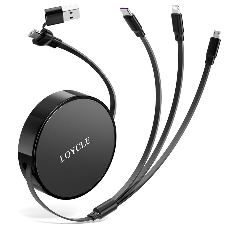 6 in 1 Multi Charger Cable Retractable USB C Cable 1.1m Fast Charging – Up to 66W PD Works with 100W PD Adapter Universal Multi Device Charger for Car and Travel