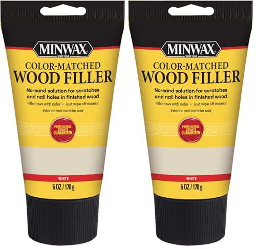 Minwax Color-Matched Wood Filler, White, 6 oz (Pack of 2) 6 oz. (Pack of 2)
