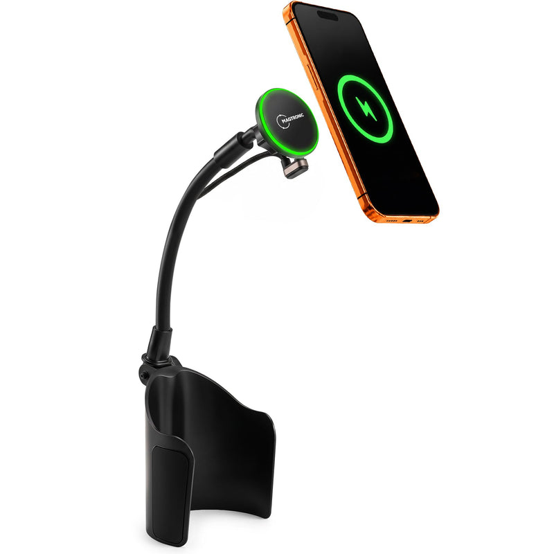 Car Mount Wireless Charger 15W - Magnetic Phone Holder - Zero Space & Secure - Auto Accessories Charger - Compatible with iPhone 17 Pro Max to 12 - Compatible with Android Devices