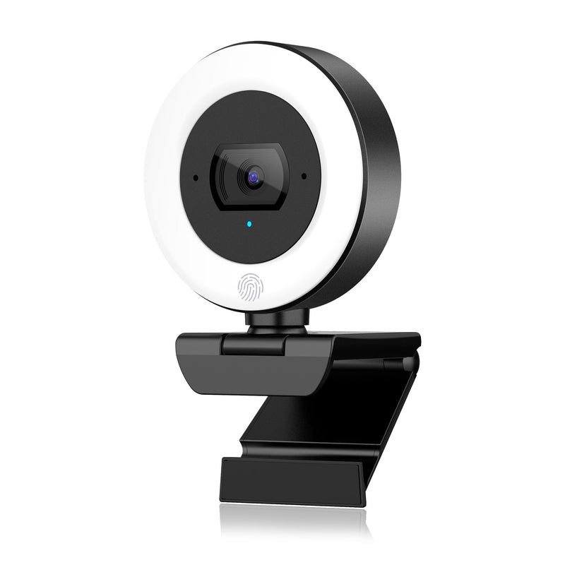 4K Webcam with Ring Light, PDAF Autofocus Web Camera for Desktop Computer | SIWOTECH Streaming Camera, 4K Webcam for PC, Built-in Privacy Cover, Dual Omnidirectional Mics, USB Plug-and-Play for Zoom