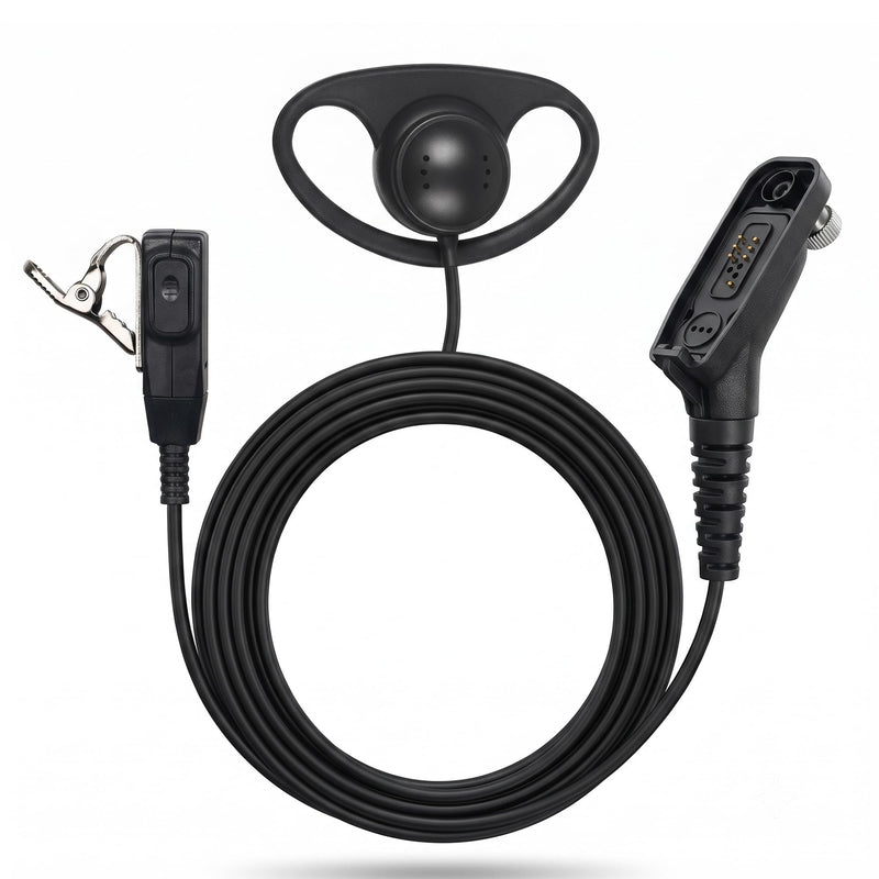 APX 6000 Earpiece for Motorola Radios, 1 Pack D-Shape Two Way Radio Headset | Walkie Talkies Ear Piece with PTT Mic Multi-Pin Connector for APX 8000 7000 4000 XPR 7550e 7350e D Shape