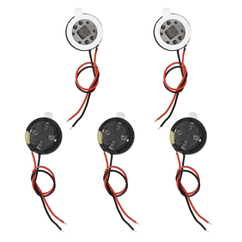 10pcs Internal Magnet Speaker (13mm / 0.5" Dia) - 1W 8 Ohm Round Internal Micro Magnet Loudspeaker with 60mm Terminal Wire for DVD EVD Mobile Portable Advertising Machine, Black 0.5" + 60mm Terminal 10