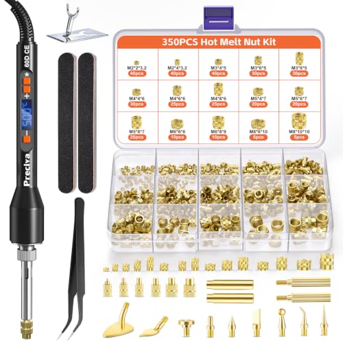 Preciva Heat Set Inserts, Brass Threaded Inserts Set for 3D Printer, M2-M8