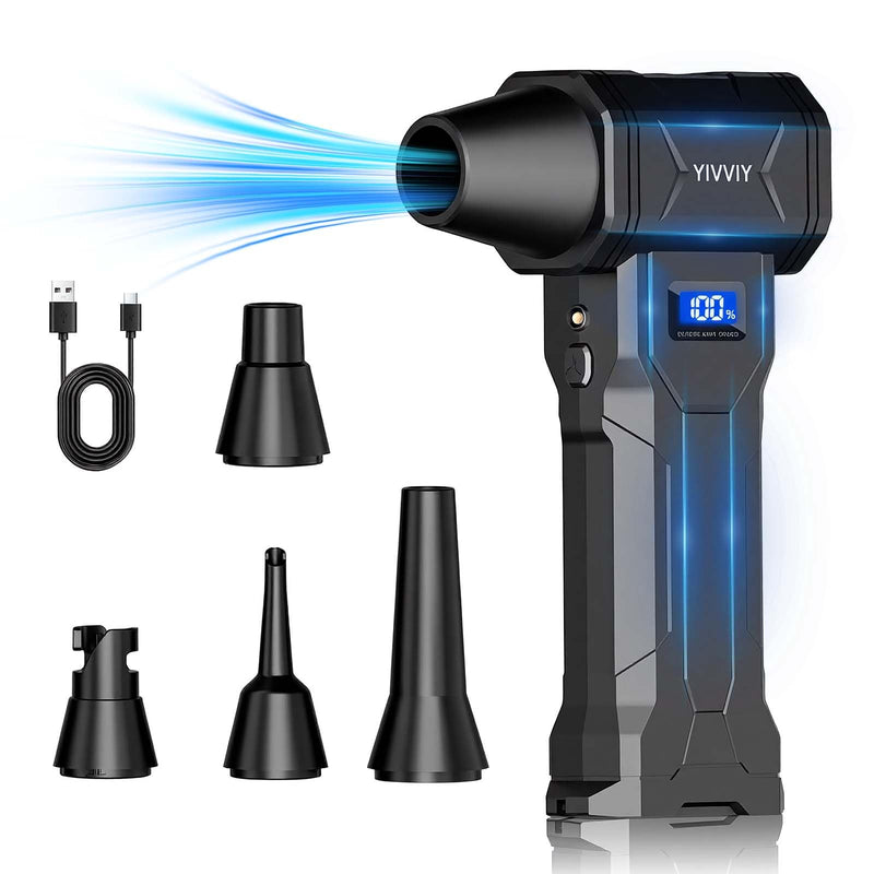 Handheld 4-Gear Powerful Electric Air Blower Dust Blower, 120000RPM Fast Charge Cordless Compressed Air Duster Cleaner Widely Used for Indoor Outdoor Vehicle Electronic Cleaning