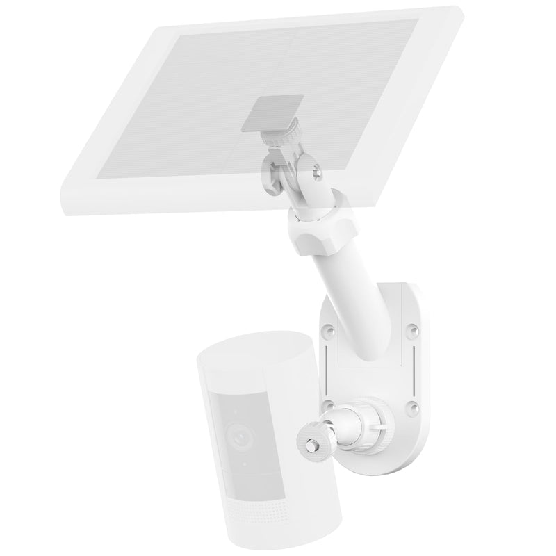 Universal 2-in-1 Wall Mount for Camera and Solar Panel, Compatible with Ring Stick Up Cam/Spotlight Cam Battery/Plus/Pro, Blink, Arlo, Wyze, 360° Adjustable, Easy Install Kit