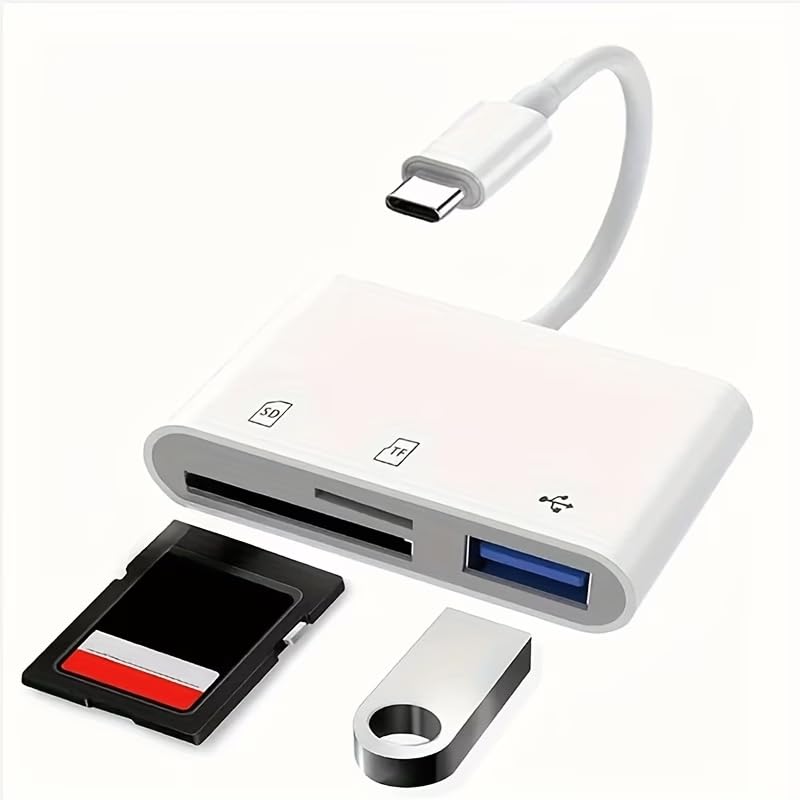 1pc 3-in-1 USB-C & Micro USB SD Card Reader - Plug & Play Memory Card Adapter for Android Phones, Tablets, Laptops | Supports SD, MicroSD, TF Cards | Instant Photo/Video Viewing, No App Required