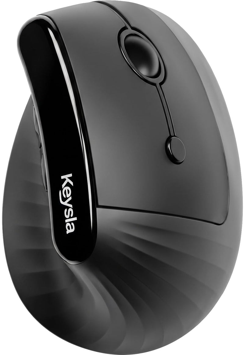 Ergonomic Wireless Mouse, Wireless Ergonomic Mouse for Right Hand Comfort, Ergonomic Mouse Wireless for Medium to Large Hands, Bluetooth & 2.4GHz USB-A Receiver, Quiet Clicks, for Office Laptop PC Mac Matte Black