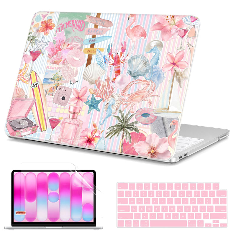 AKIT Compatible with MacBook Neo Case 13 inch 2026 Release Model A3404 | 3 in 1 Hard Shell with Screen Protector & Keyboard Cover,Snap-On Protective Cover for MacBook Neo 13 inch,Summer Beach Summer Beach