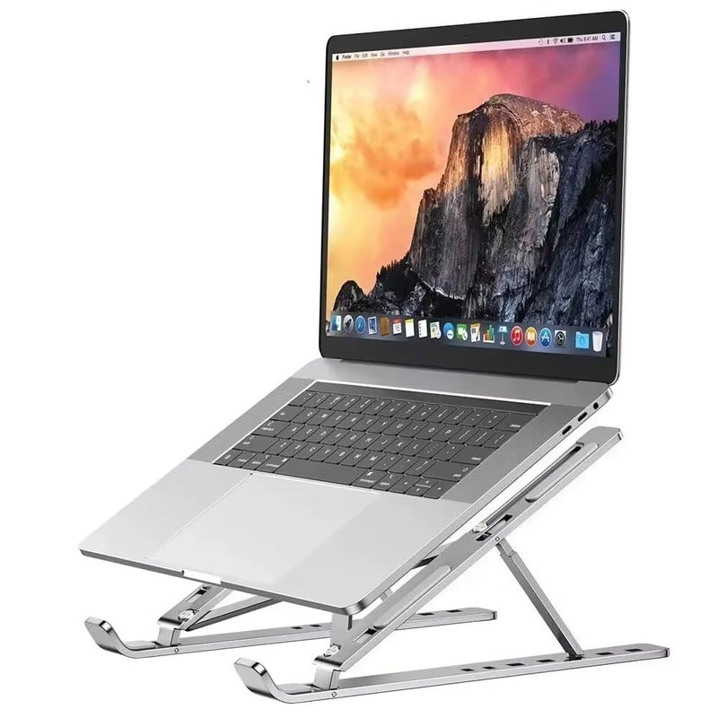 Portable Desktop Laptop Tablet Holder Stand Folding Desk Lazy Bracket for iPad MacBook Air Lenovo Redmi Book Galaxy Tab Notebook (Silver) Silver