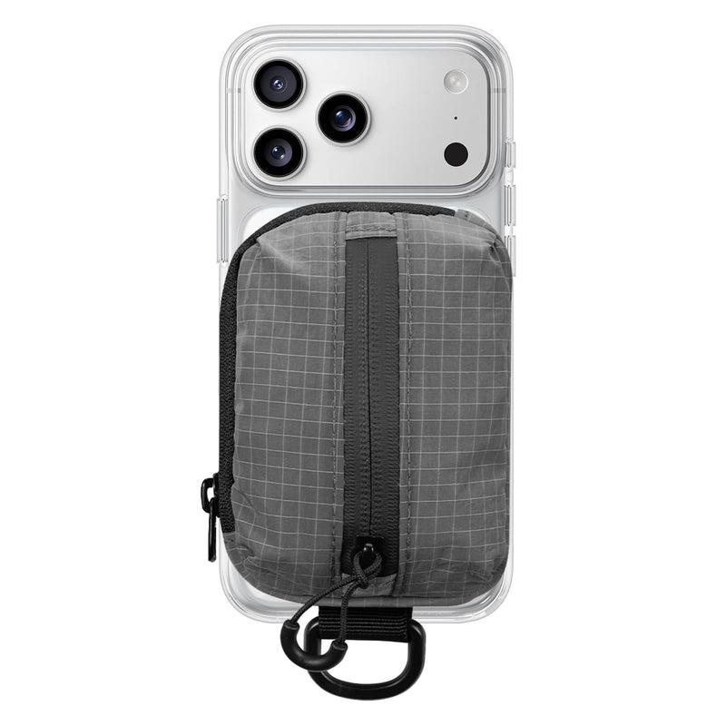 FIREDOG Magnetic Mini Pouch for MagSafe Phones, Compact Storage Pouch for Cards, Cash, Earbuds and Small Essentials, Everyday Carry Organizer for Travel, Gym and Commuting(Grey) Grey