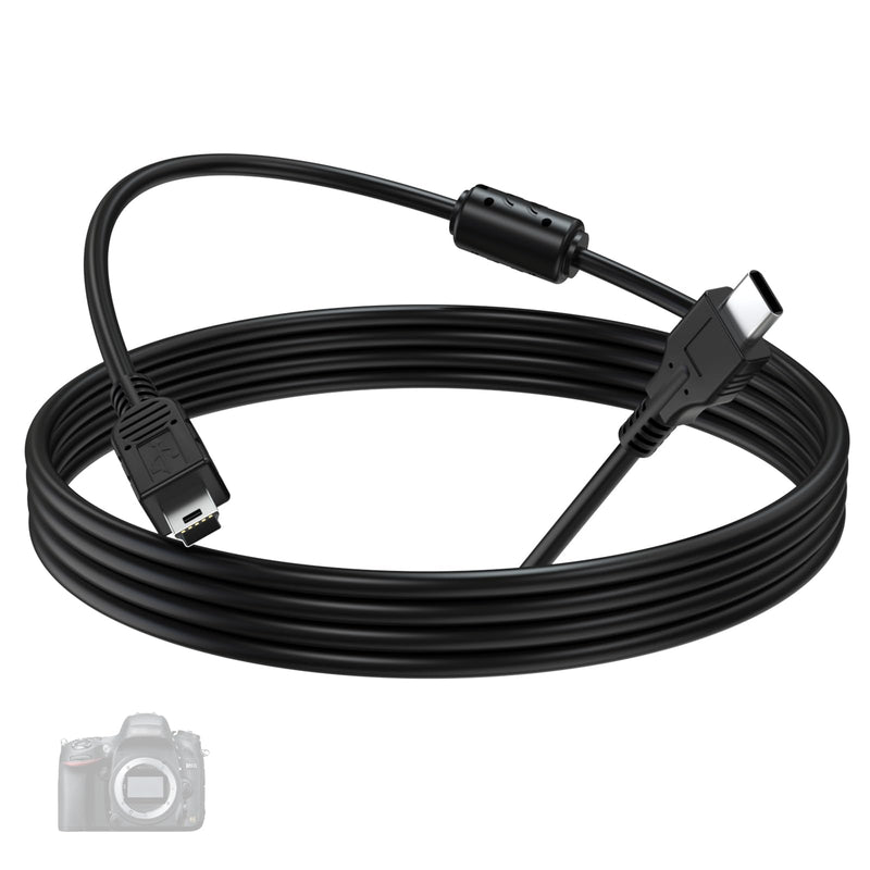 UC-E4 USB Cable Compatible with Nikon D40 D40X D50 D60 D70 D70S D80 D90 D100 D200 D300 D300S D610 D700 D3000 D3100 D7000 D1H D2X D2H D2HS D3 D3S D4 Camera, for iPhone 15/16/17, Laptop, Tablet (3.3ft)