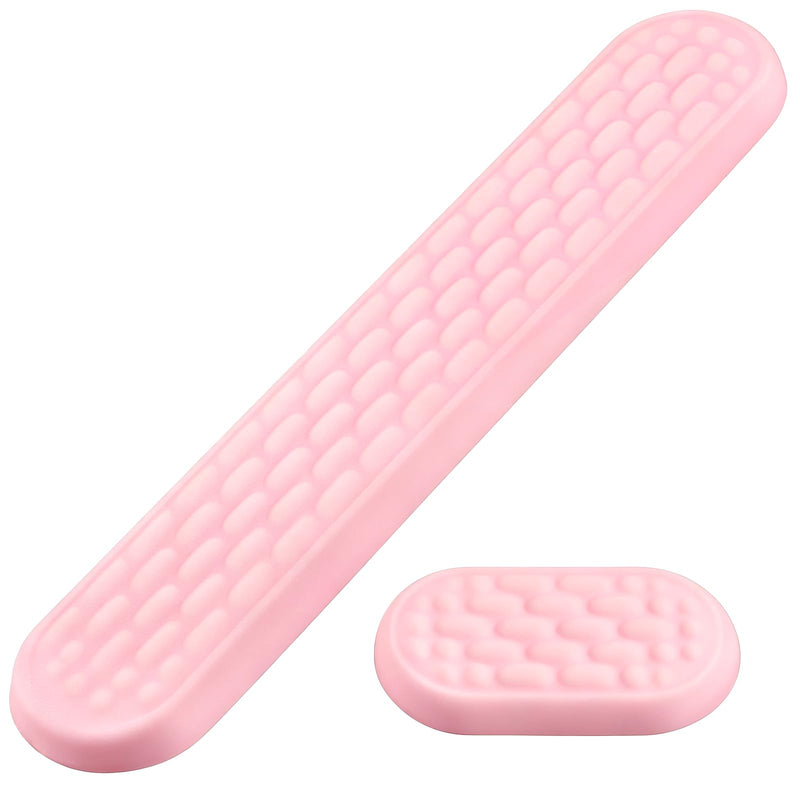 Ergonomic Keyboard Wrist Rest & Mouse Pad with Wrist Rest Set, Pink | Ergonomic Design，Memory Foam Wrist Support, Non-Slip Base, Office and Home Use，Office Desk Accessory