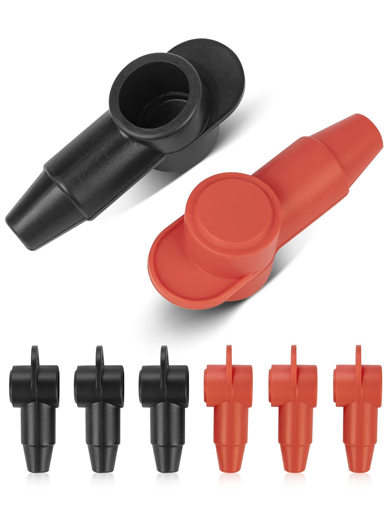 RED WOLF Silicone Battery Terminal Cover for 10-4AWG Wire, 8 Pack | For Positive & Negative Terminals, Insulated, Flame-Retardant, Tear-Resistant, Neat wiring, For Motorcycle Car Marine 10-4 AWG