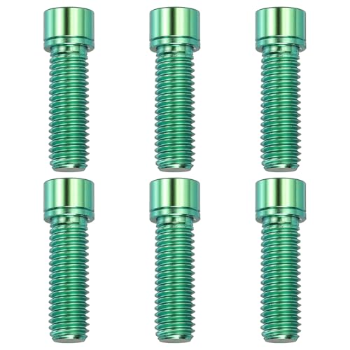 6pcs Titanium Bicycle Stem Bolt M8x25mm Hex Socket Green-Fitting