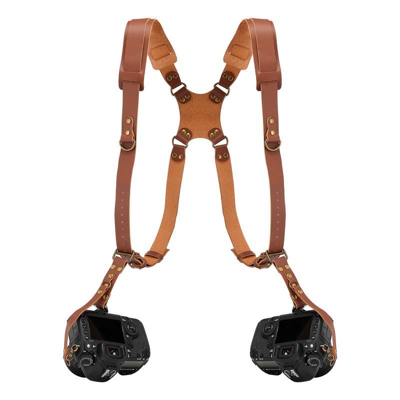 Dual Camera Harness for Photographers, Double Camera Strap for DSLR/SLR | Adjustable Camera Shoulder Strap, Professional Camera Holster for 2 Cameras, Cross-Back Sling for Wedding, Wild