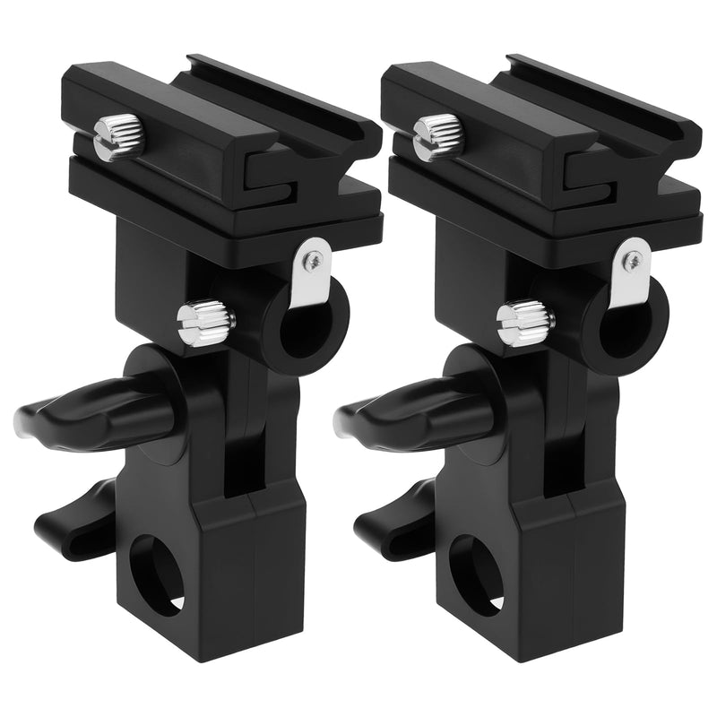 SING F LTD 2pcs Flash Hot Shoe Umbrella Bracket 1/4 in Thread Compatible with Most Photographic Equipment