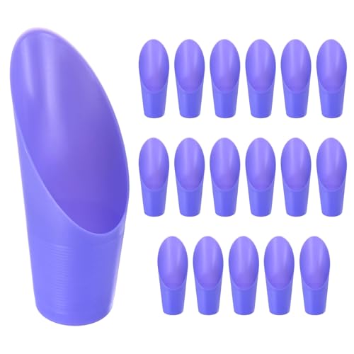 M METERXITY 18-Pack Bonsai Soil Scoops, Plastic Garden Soil Scoops Bucket Shovel Potting Scoopers for Transplanting/Flower Planting/Plant Succulent, Colorful Small Gardening Tools [Purple]