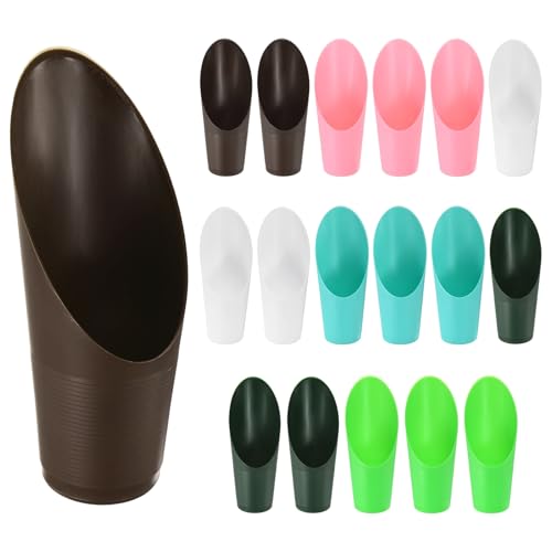 M METERXITY 18-Pack Bonsai Soil Scoops, Plastic Garden Soil Scoops Bucket Shovel Potting Scoopers for Transplanting/Flower Planting/Plant Succulent,Colorful Small Gardening Tools [Multicolor]