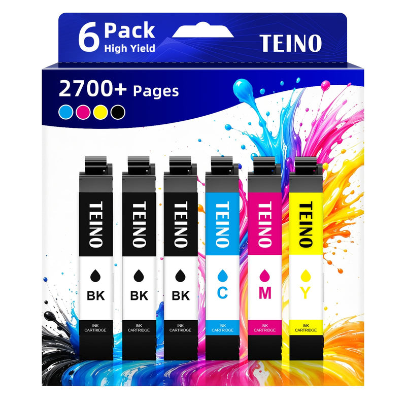 TEINO Remanufactured Ink Cartridge Replacement for Epson 232 Ink Cartridge | Works with Expression XP-4200 XP-4205 Workforce WF-2930 WF-2950 Printer (6 Pack Replacement for Epson 232XL High-Yield)