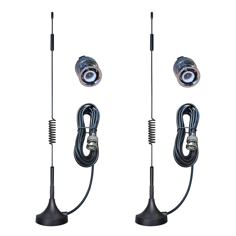 2-Pack VHF UHF BNC Magnetic Amateur Radio Scanner Antenna | 45mm Magnetic Base, Compatible with CB Radio Police Scanner, Two Way Radio Mobile Scanner, 3-meter Cable Spring Antenna 2-pack 3-meter 45mm base Spring Antenna