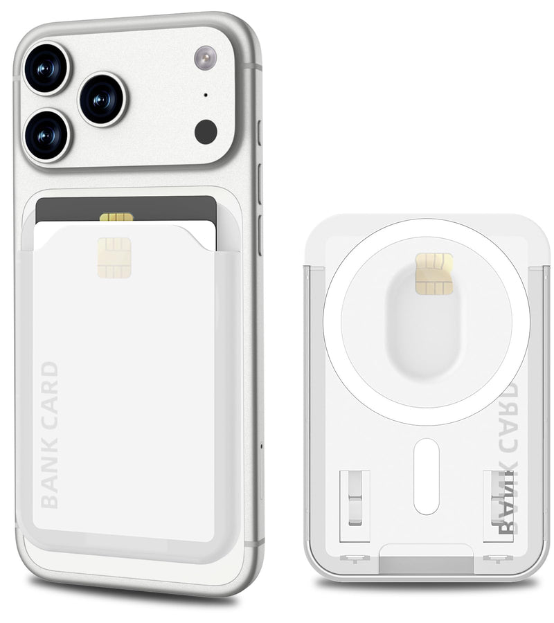 for MagSafe Wallet Magnetic Card Holder 2-Cards - Translucent | Magnetic Wallet for iPhone 17/16/15/14/13/12 Series, Hardshell Plastic, Compatible with MagSafe Phone Cases, Easy to take