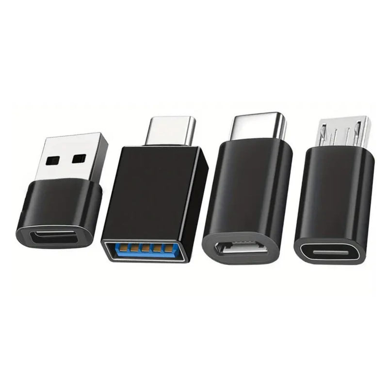 4 Pack USB to USB Adapters Mixed Type Converters for Charging and Data Transfer with Computers and Peripherals 4