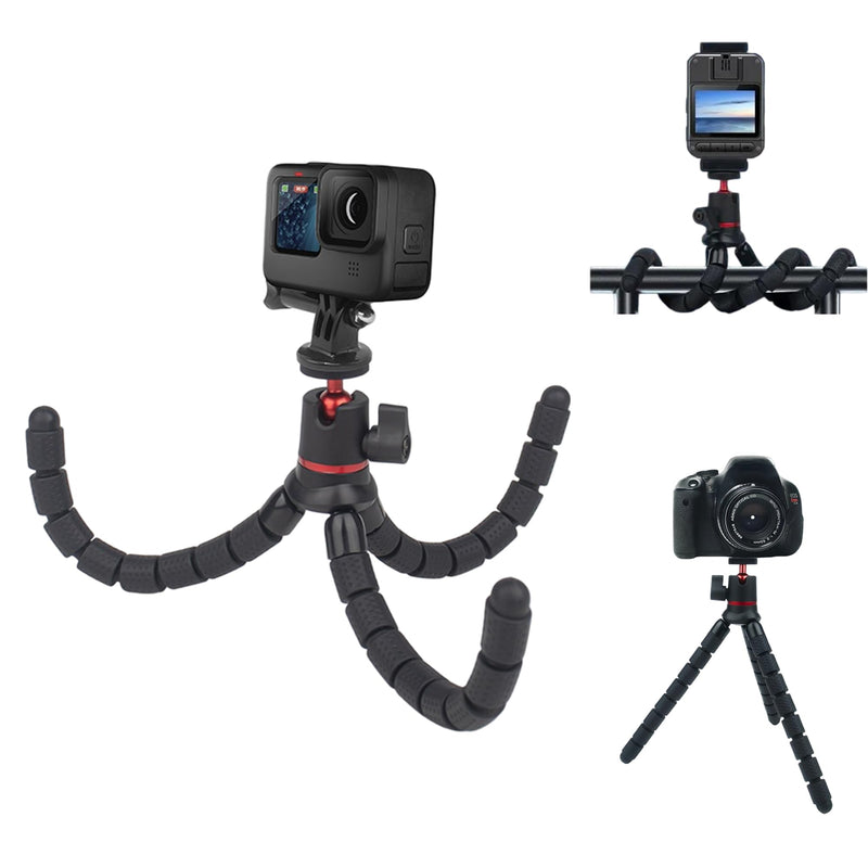 Camera Tripod,360°Rotation Flexible Stand with Adapter and 1/4'' Screws | Action Camera Holder,for Vlogging,Selfies,Video Recording ,Compatible with Nikon,Sony,DJI Cameras,Gopro Travel