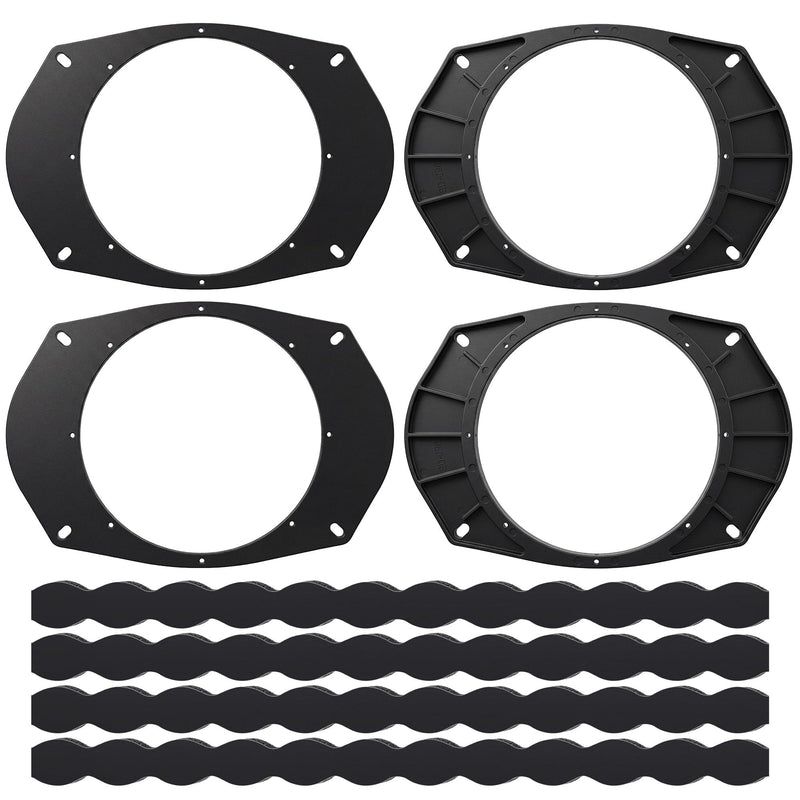 6x9 to 6.5 Speaker Adapter Spacer with Foam Strips, 4 Set | Compatible with Dodge/Chevrolet/Chrysler/Jeep Select Models, 6.5 inch Door Speaker Mounting Brackets Installation Plate Kit