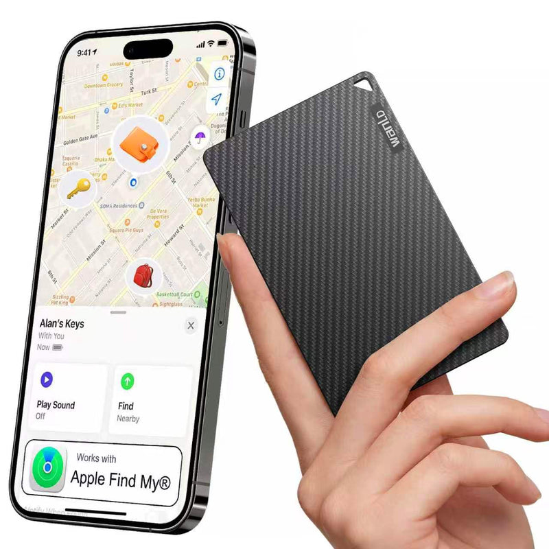 Wallet Tracker for Apple Find My, [Apple MFi Certified], iOS Only | 5+ Year Battery, Ultra-Slim Smart Card Tracker for Walle, Wallet Tracker Card forWallet, Passport, Luggage, Purse & Backpack Black