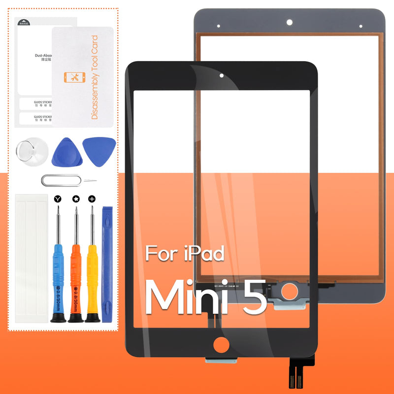 for iPad mini 5 7.9" Touch Screen Replacement,A2126, A2124, A2133, A2125 for iPad mini 2019 Touch Screen Panel Digitizer Screen Replacement Repair Kits (Black) Black