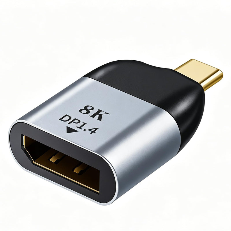 USB C to DisplayPort Adapter Type C Male to DP Female, Silver Black