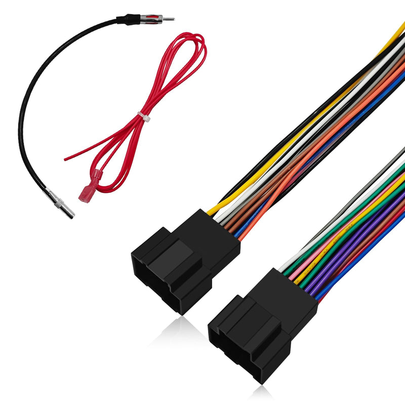 4PCS Car Audio & Video Wiring Harnesses for Cadillac GM GMC Chevrolet | Radio Wiring Harness with Antenna Adapter, Plug and Play, Aftermarket Stereo Cable Adapter for Car Audio System Installation Black
