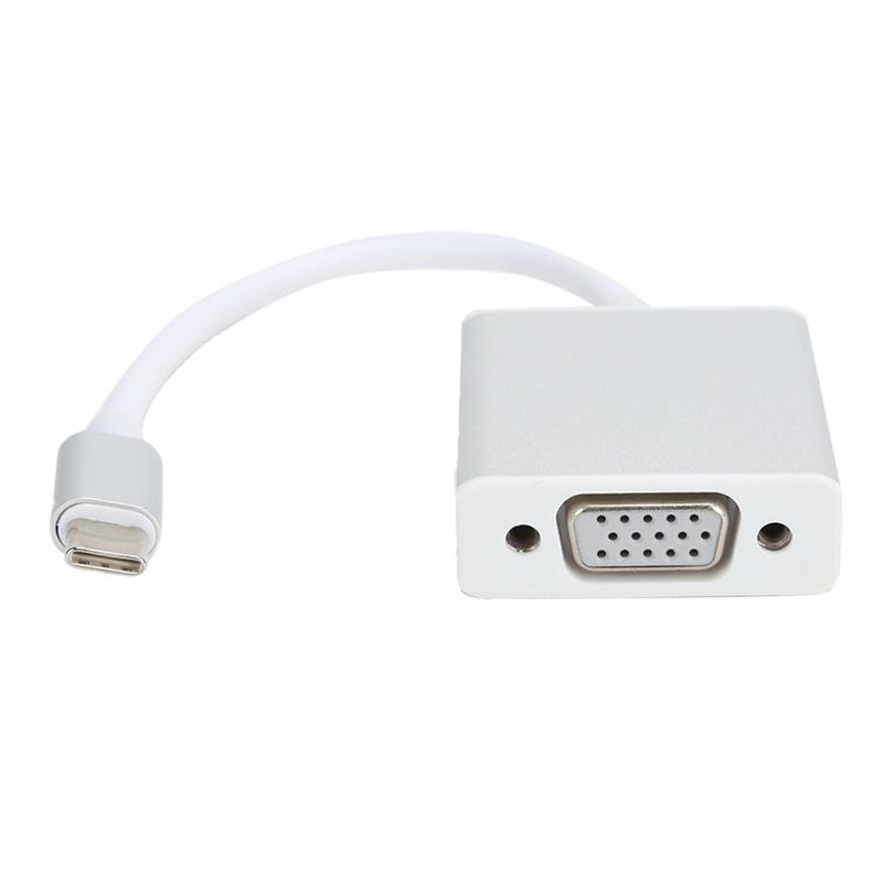 7.87in Aluminium Alloy Type-C Male to VGA Female Adapter 1080P USB 3.1 Plug and Play Portable Video Adapter for OS X Desktop Computer