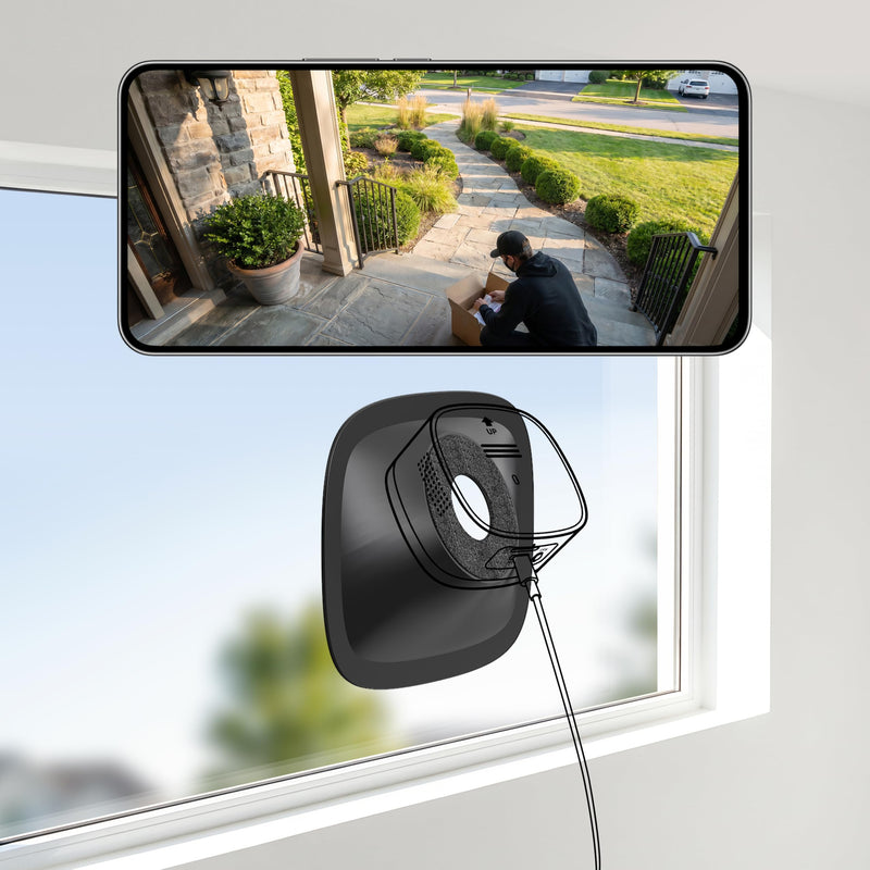 No Reflection Window Camera Mount – 4-Way Adjustable (Up/Down/Left/Right Tilt), Damage-Free Installation, （Not Magnetic, Works on Windows & Glass, Girafit, vebiliki, WYZE Window Camera