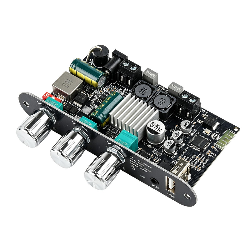 ZK-1001U Mono Amplifier Board, Bluetooth 5.3 100W TPA3116D2 Audio Amp Module with TWS, Treble Bass Control, USB AUX Input, DC 9-24V for Car DIY Home Outdoor Speakers