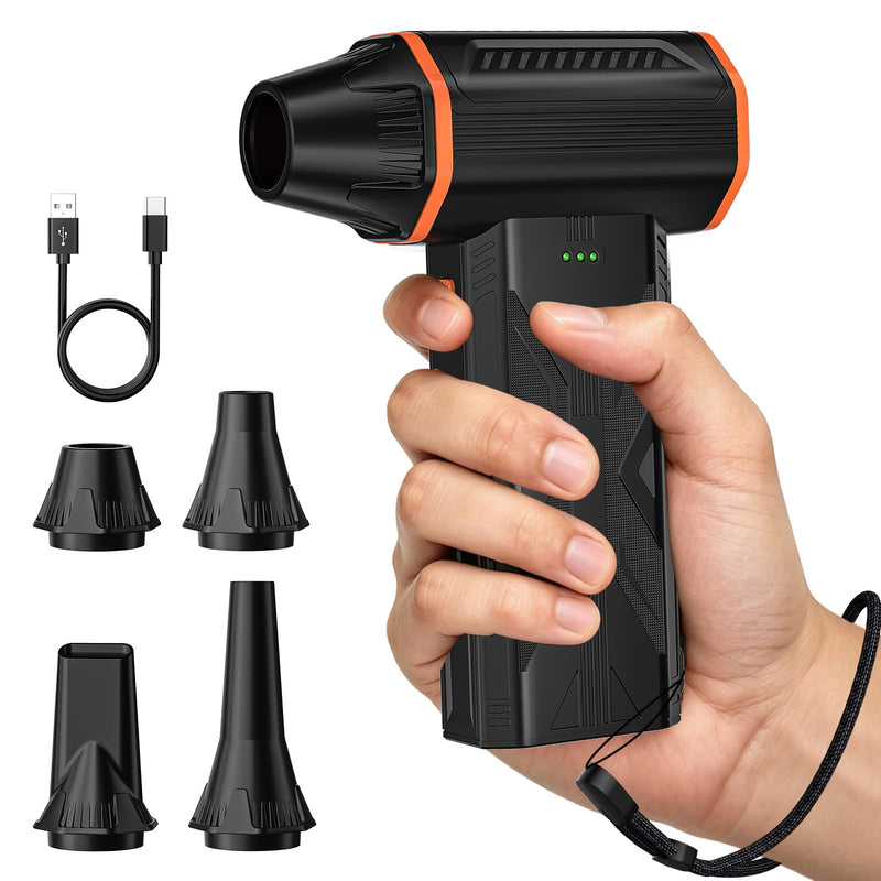 Electric Air Duster, 110000 RPM Rechargeable Compressed Air Duster, Cordless Air Blower with 3 Speed Modes for Computer Cleaning, Keyboard, PC, Electronics, Car, Office & Home