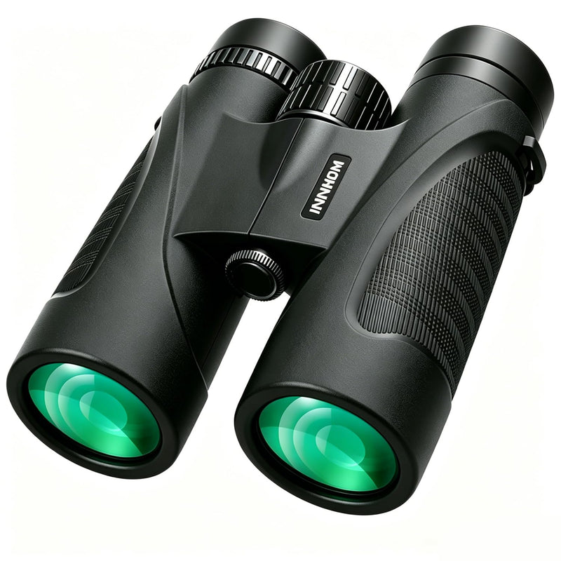 12x42 HD Waterproof Binoculars for Adults, Compact Binocular for Bird Watching (Black) | High Powered Binoculars BAK4 Prism FMC Lens, Binoculars for Hunting, Bird Watching, Travel Sports World Cup Games, Black